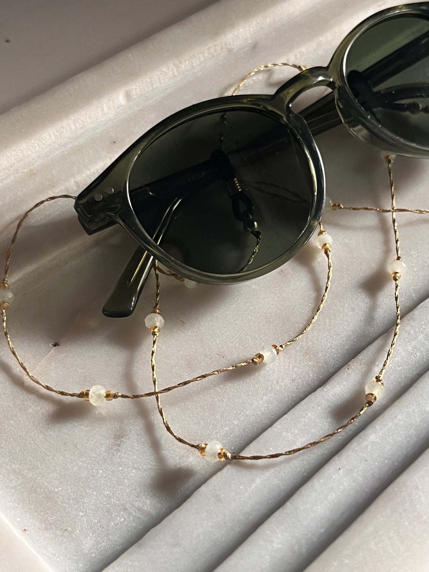Tourmaline Eyeglass Chain - Spearmint - Thread and Stone Jewellery