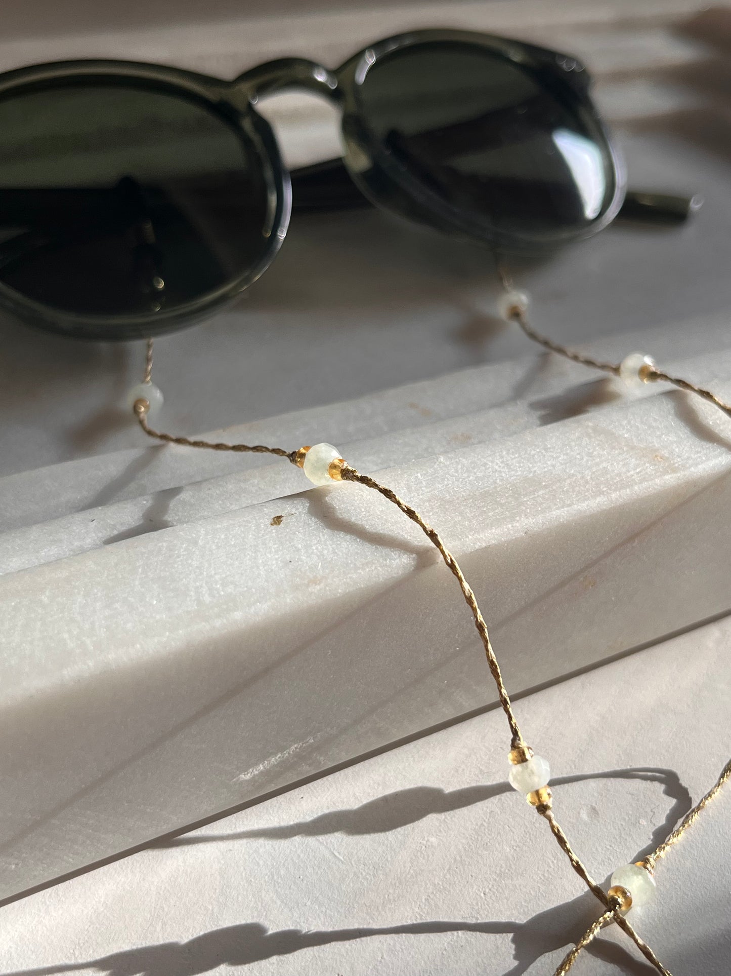 Tourmaline Eyeglass Chain - Spearmint - Thread and Stone Jewellery