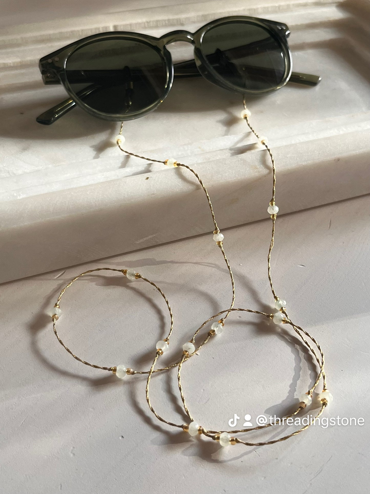 Tourmaline Eyeglass Chain - Spearmint - Thread and Stone Jewellery