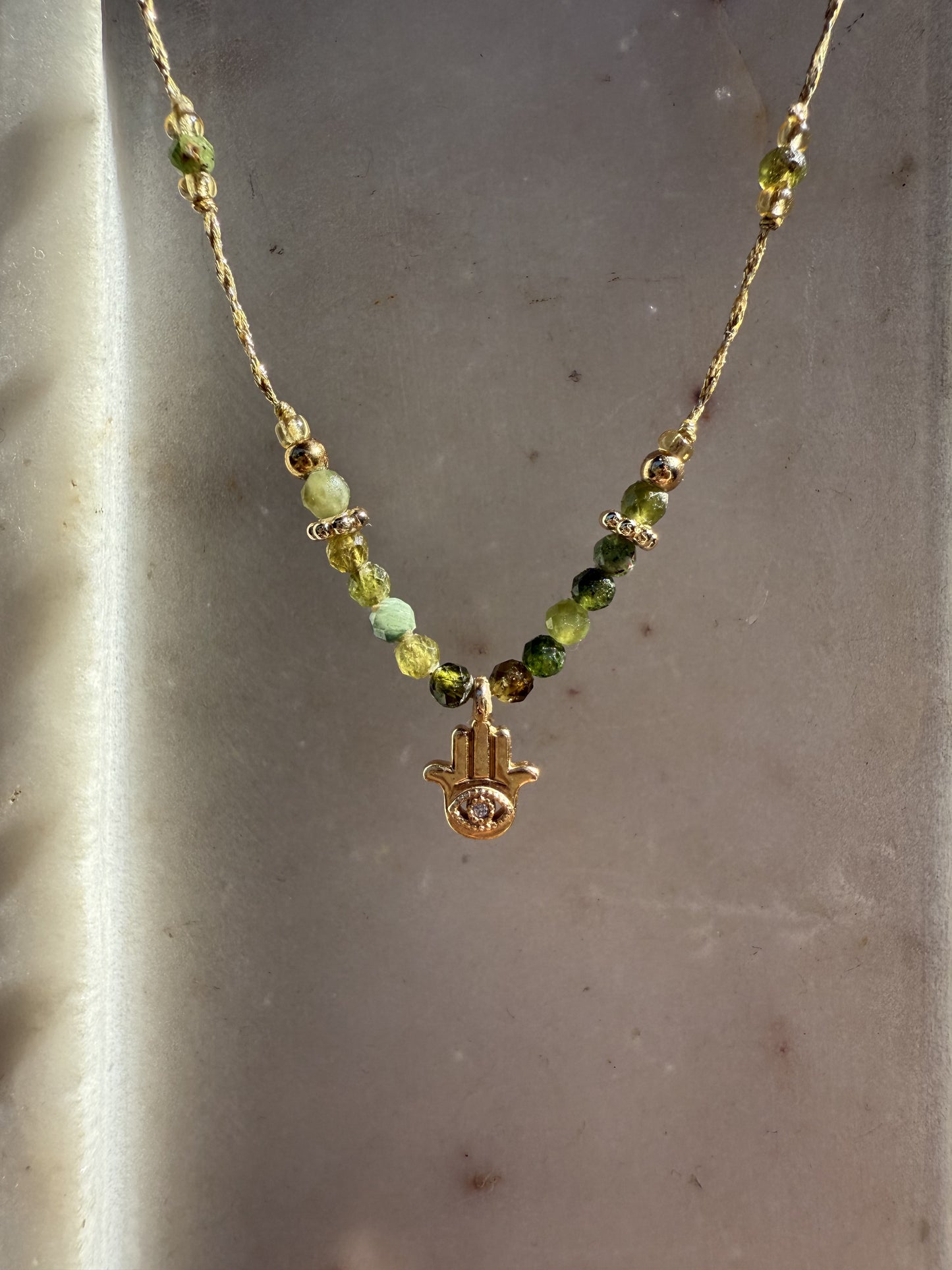 Tiny Hamsa Hand Choker